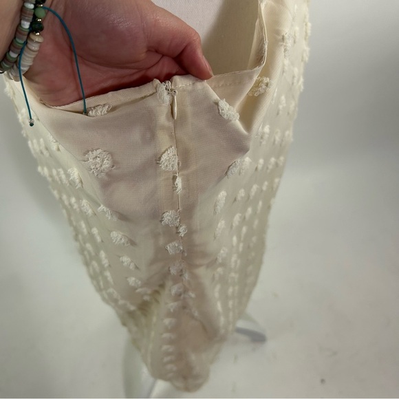 Vintage Cream Dress with White Lifted Polka Dots - Picture 3 of 7